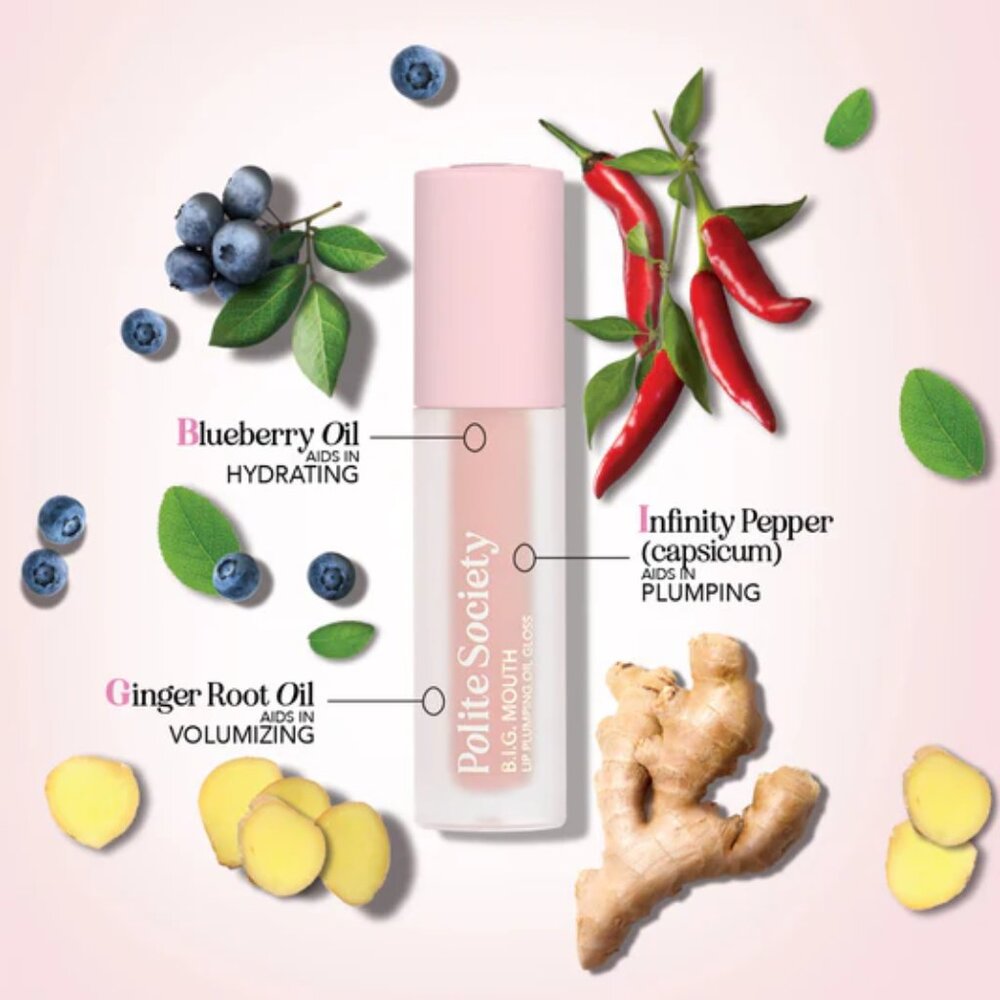 Polite Society Big Mouth Lip Plumping Oil Gloss in The O.G. - Picture 4 of 4